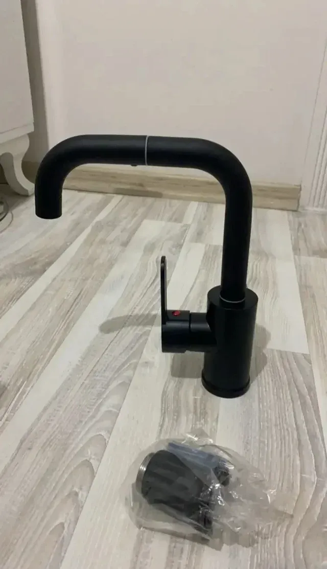 Grifo Cocina Giratorio Negro Nuevo