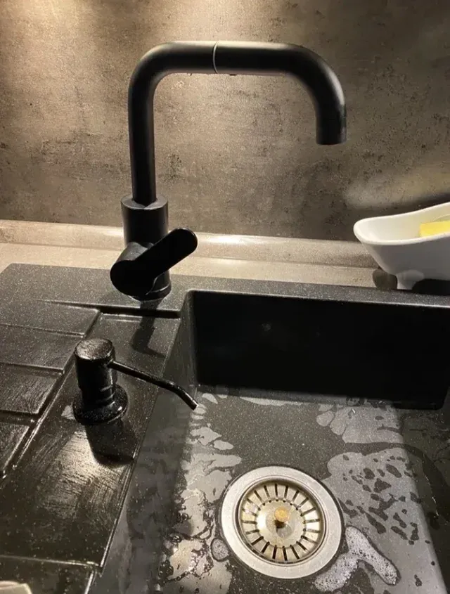 Grifo Cocina Giratorio Negro Nuevo