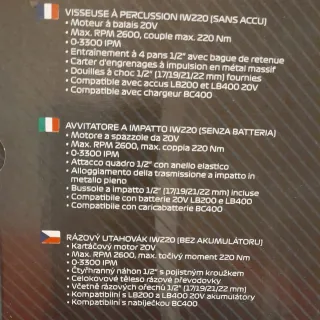 Avvitatore ad impatto senza batteria con valigetta