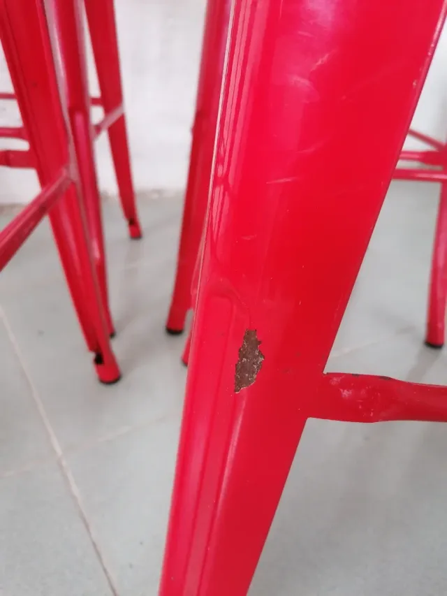 Taburetes Vintage Tolix rojos