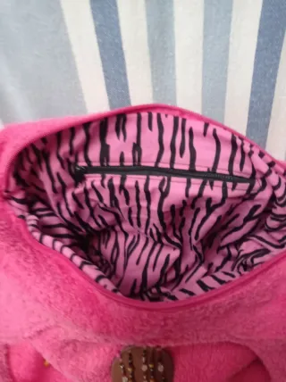 Borsa fucsia in spugna di cotone con applicazioni