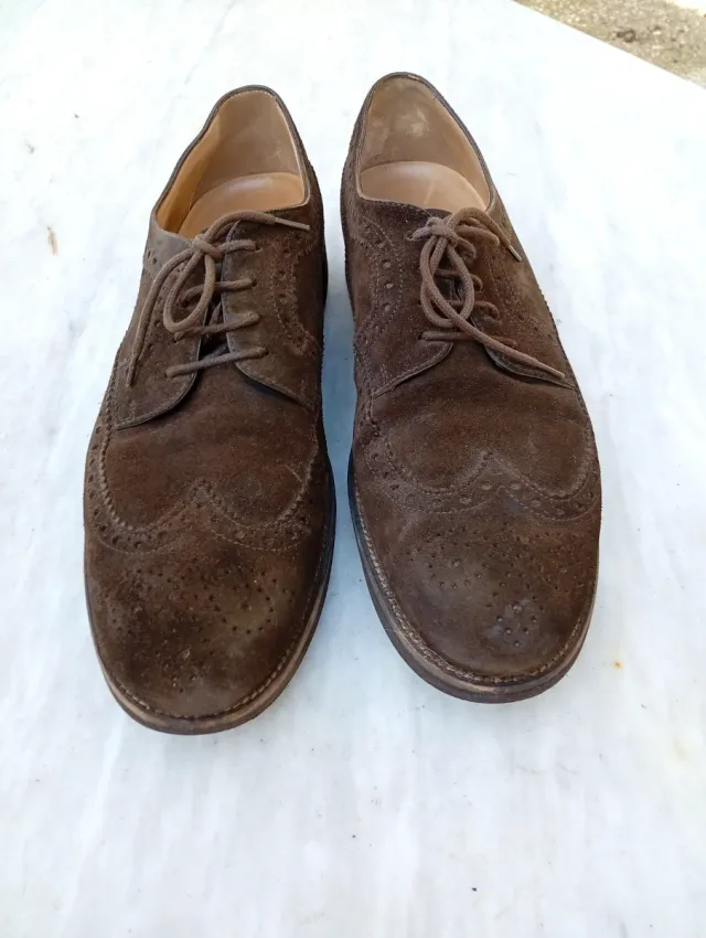 TOD'S Scarpe Derby Pelle Scamosciata Marrone