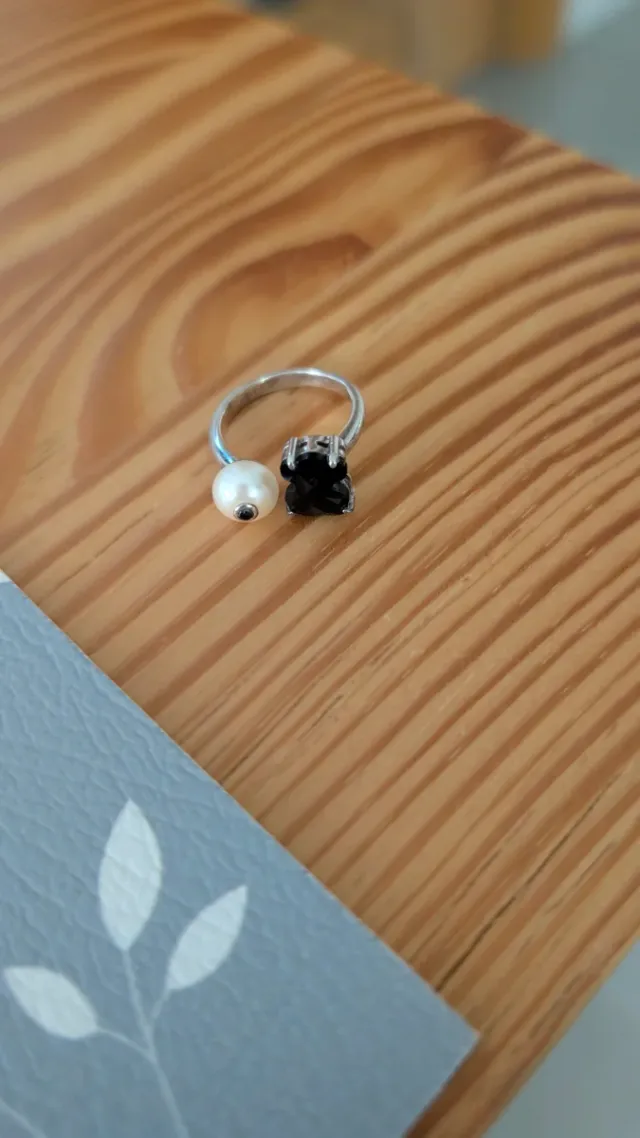 Anillo Tous Oso Negro y Perla