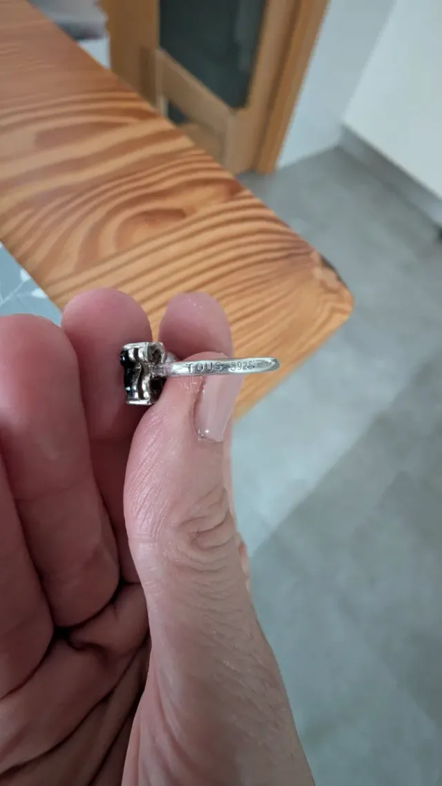 Anillo Tous Oso Negro y Perla