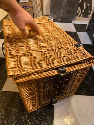 Transportín mimbre gato/perro pequeño