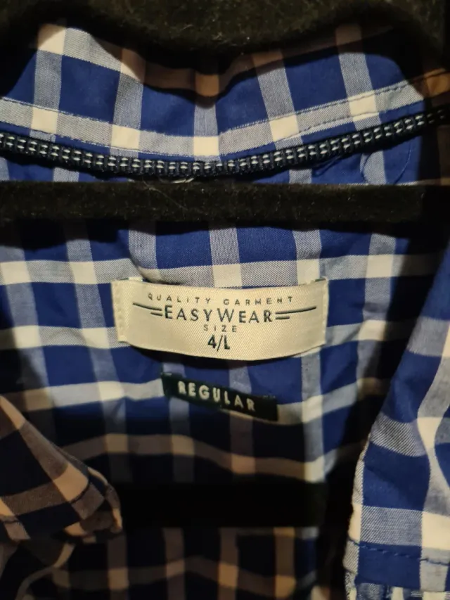 Camisa de cuadros azul y blanca Talla L