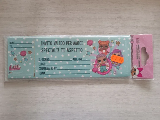 Inviti Festa Lol Surprise - Blocco 20 Inviti
