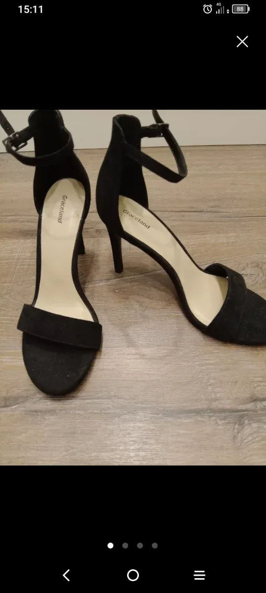 Sandalias Graceland tacón ante negro