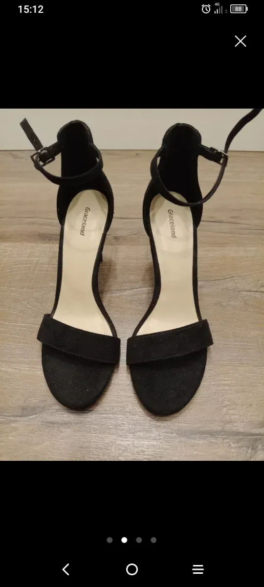 Sandalias Graceland tacón ante negro