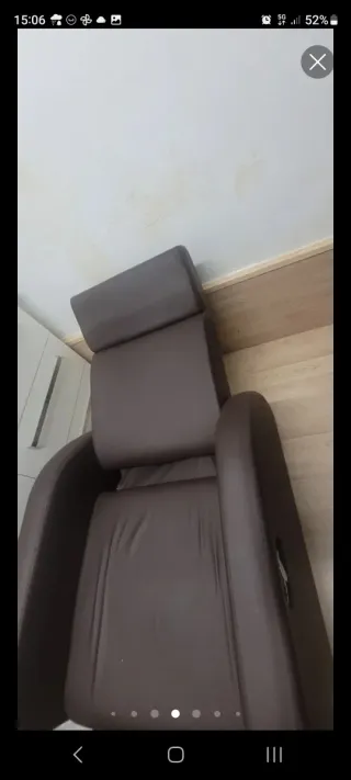 Sillón de pedicura de piel marrón