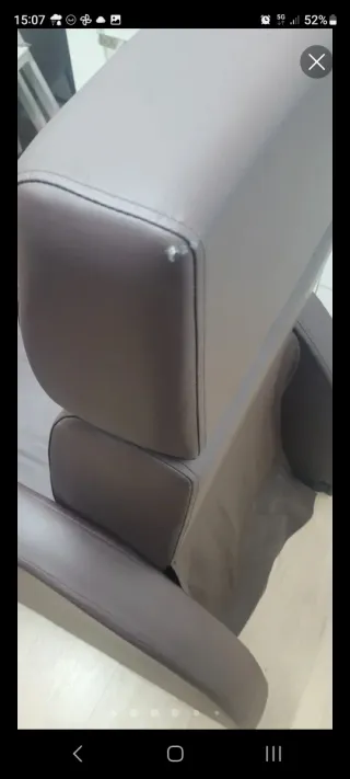 Sillón de pedicura de piel marrón