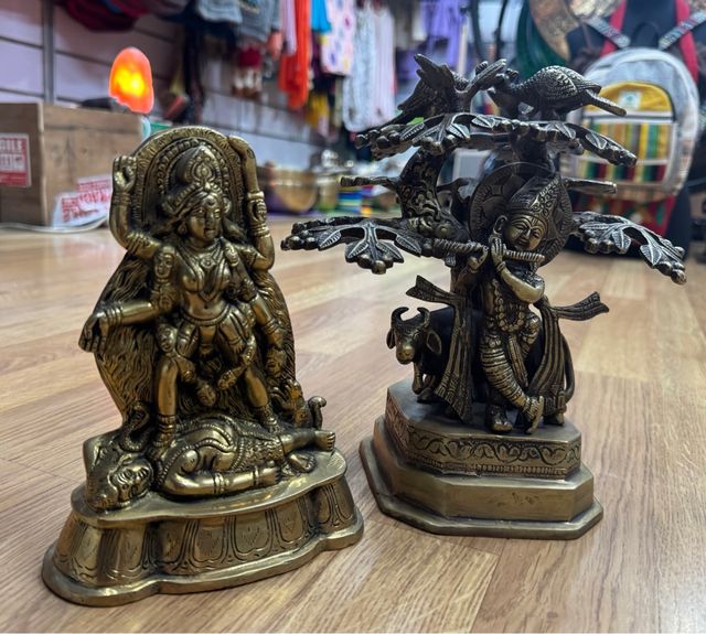 Figuras Bronce Kali y Krishna