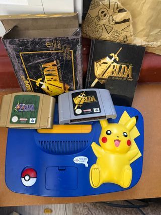 Nintendo 64 Pikachu + 2 giochi Zelda