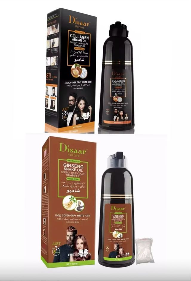 2x Shampoo Tinte Disaar Cabello Negro/Marrón