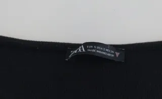 Top acanalado negro manga larga Zara T.S