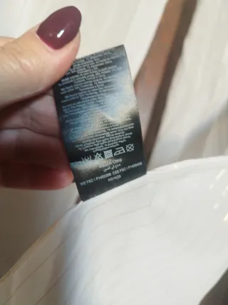 Foulard Avon bianco con fili oro e pon-pon