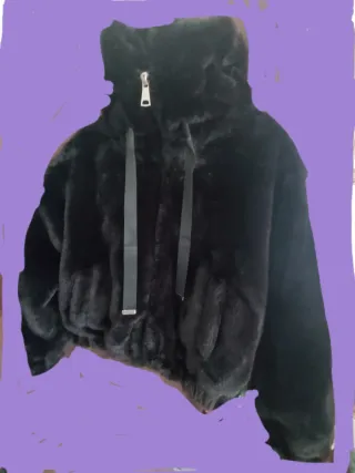 Chaqueta pelo negra mujer