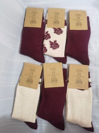 6 pares calcetines lana mujer talla 35-40
