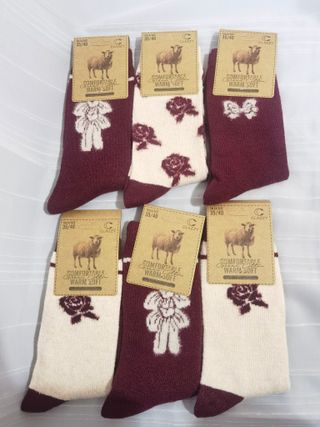 6 pares calcetines lana mujer talla 35-40