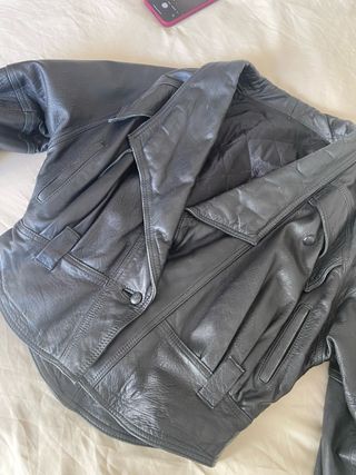 Giacca vintage in pelle nera