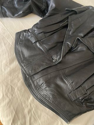 Giacca vintage in pelle nera