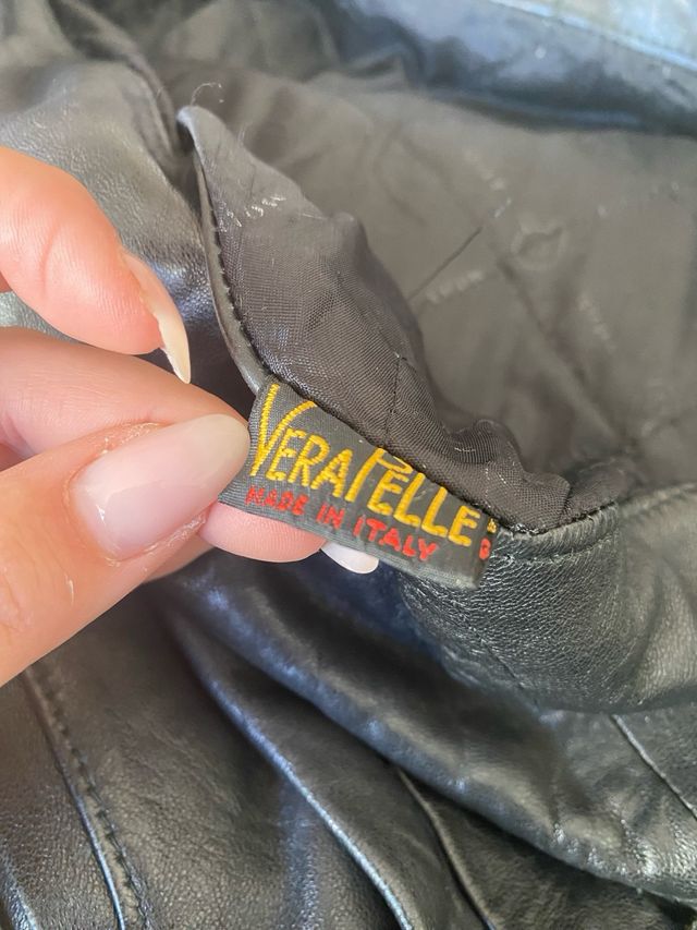 Giacca vintage in pelle nera