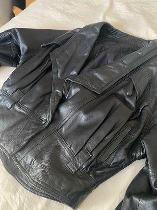 Giacca vintage in pelle nera