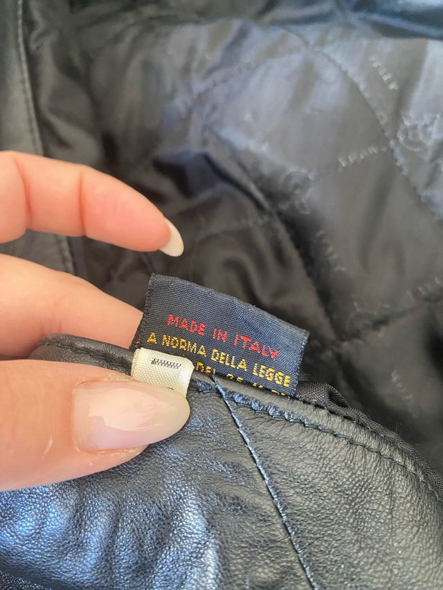 Giacca vintage in pelle nera