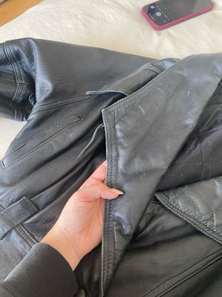 Giacca vintage in pelle nera