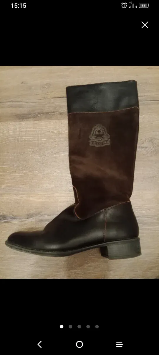 Botas altas de piel y ante marrones