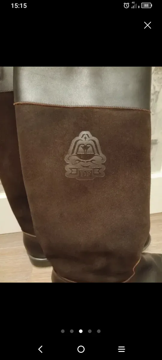 Botas altas de piel y ante marrones