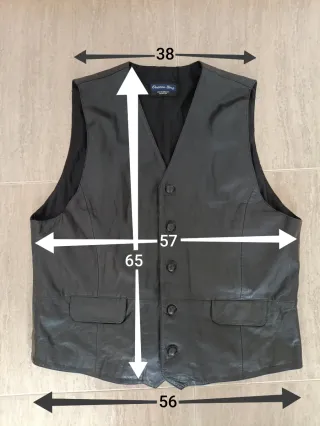 Chaleco vaquero cuero auténtico XL Medidas indicad