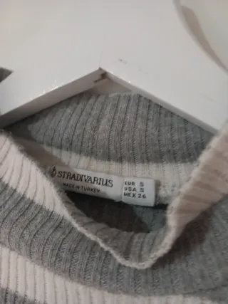 Jersey rayas gris y blanco Stradivarius