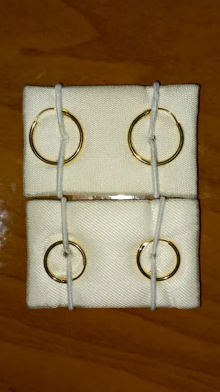 Aritos bebé y niña oro 18k