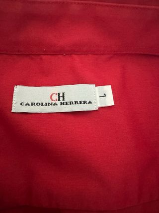 Camisa Carolina Herrera Algodón Talla L Roja