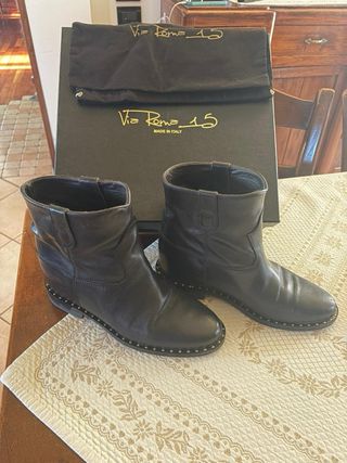 Stivaletti Via Roma 15 Pelle Nera