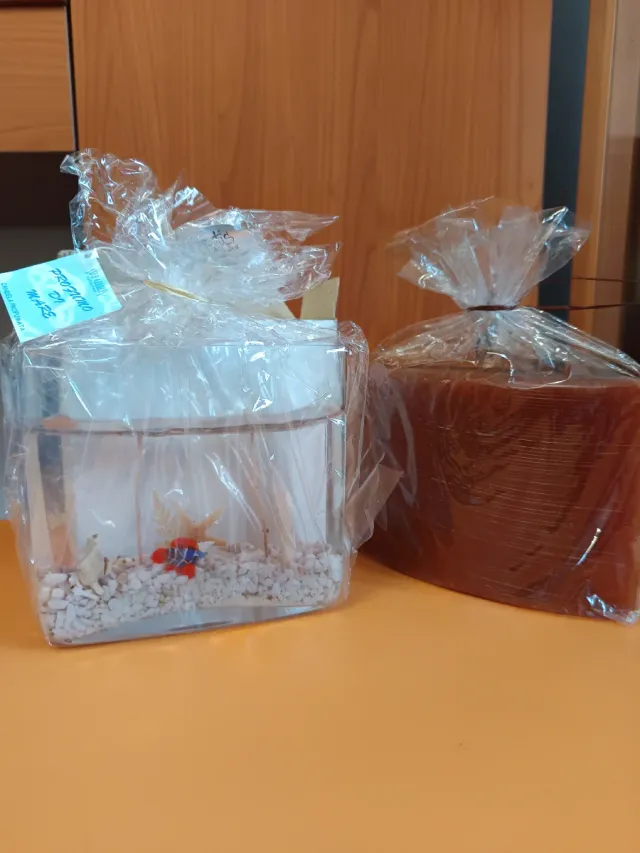 Set 2 Candele Natalizie Vetro e Plastica