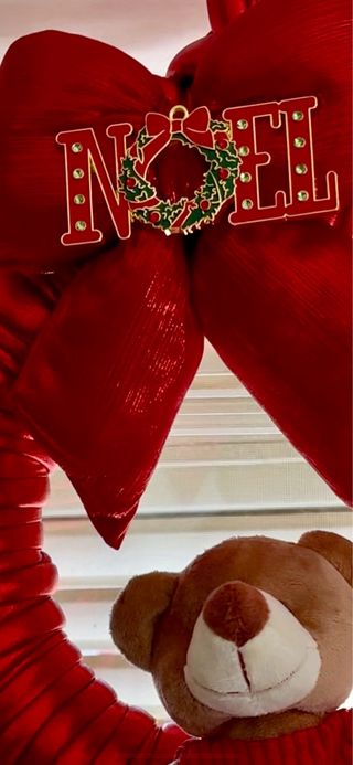 Ghirlanda Orsetto Teddy Rosso Noel