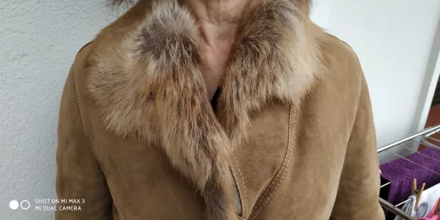 Abrigo de piel color Camel Massimo Dutti