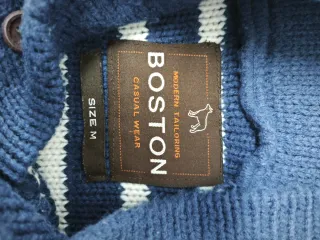 Jersey Boston Rayas Talla M Azul y Beige