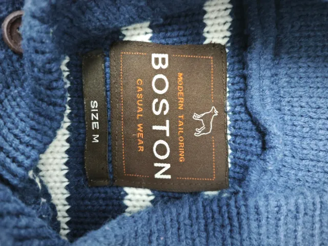 Jersey Boston Rayas Talla M Azul y Beige