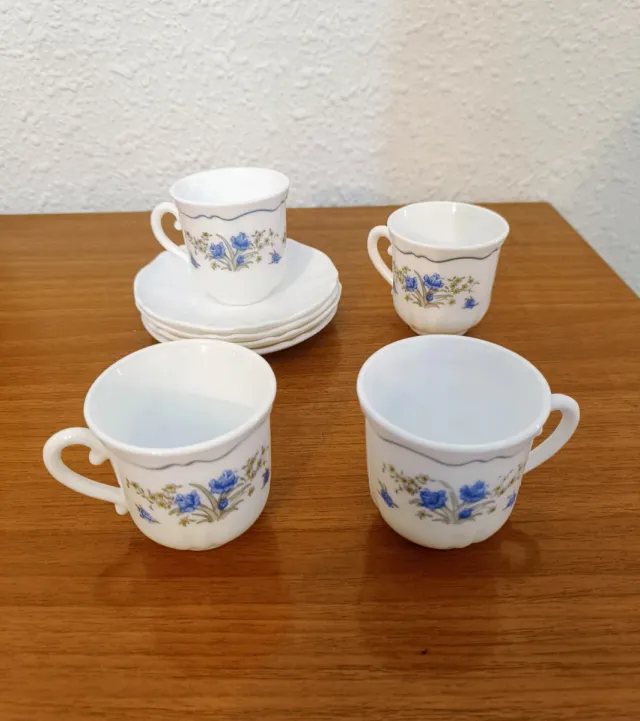 Juego de café con flores azules