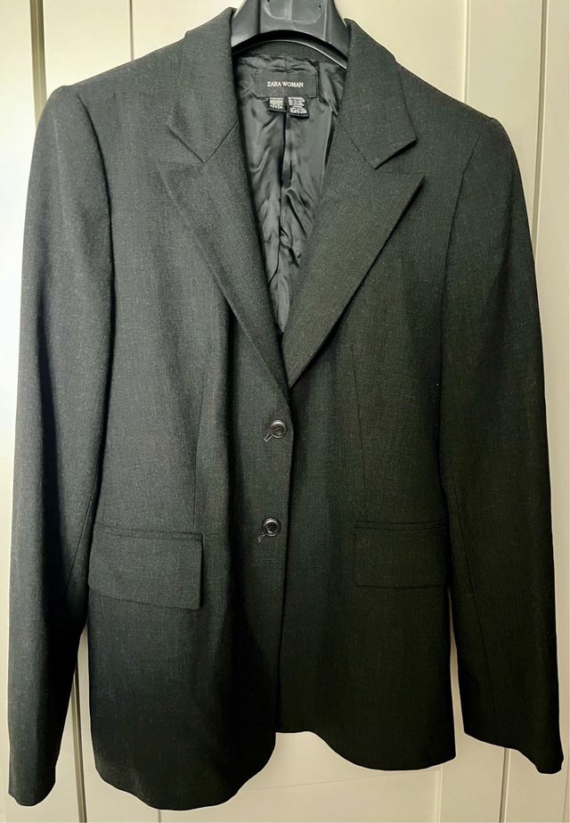 Chaqueta Zara Woman Gris Oscuro Talla 44