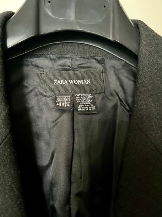 Chaqueta Zara Woman Gris Oscuro Talla 44
