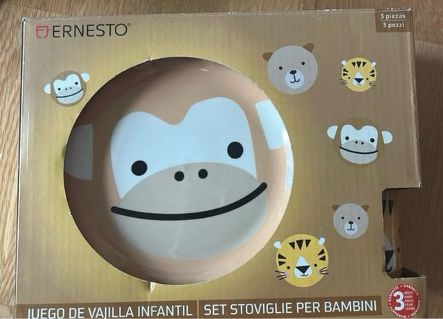 Set Vajilla Infantil Ernesto Animales 3 Piezas