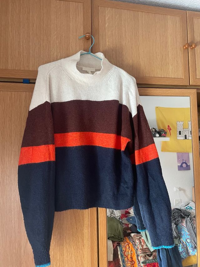 Jersey de rayas cuello alto