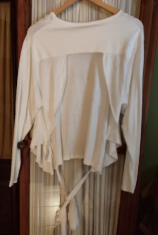 Camiseta algodón blanca lazo talla única