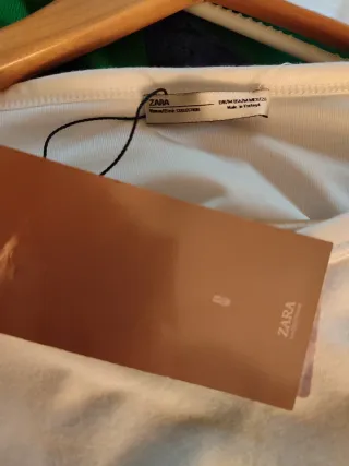 Camiseta algodón blanca lazo talla única