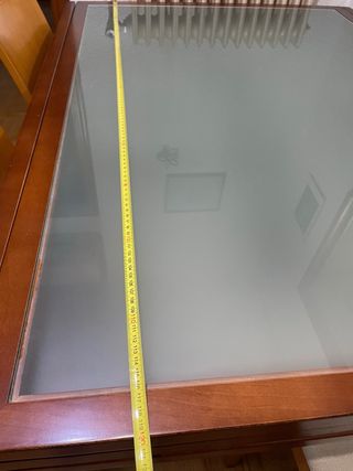 Mesa de salón alta extensible madera y cristal