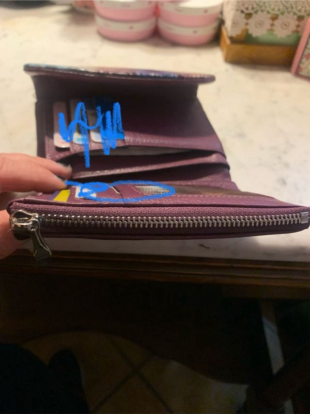 Portafoglio donna pelle multicolor viola